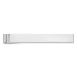 Rhodium Plated Sterling Silver Polished Tie Bar, 6.25 x 50mm